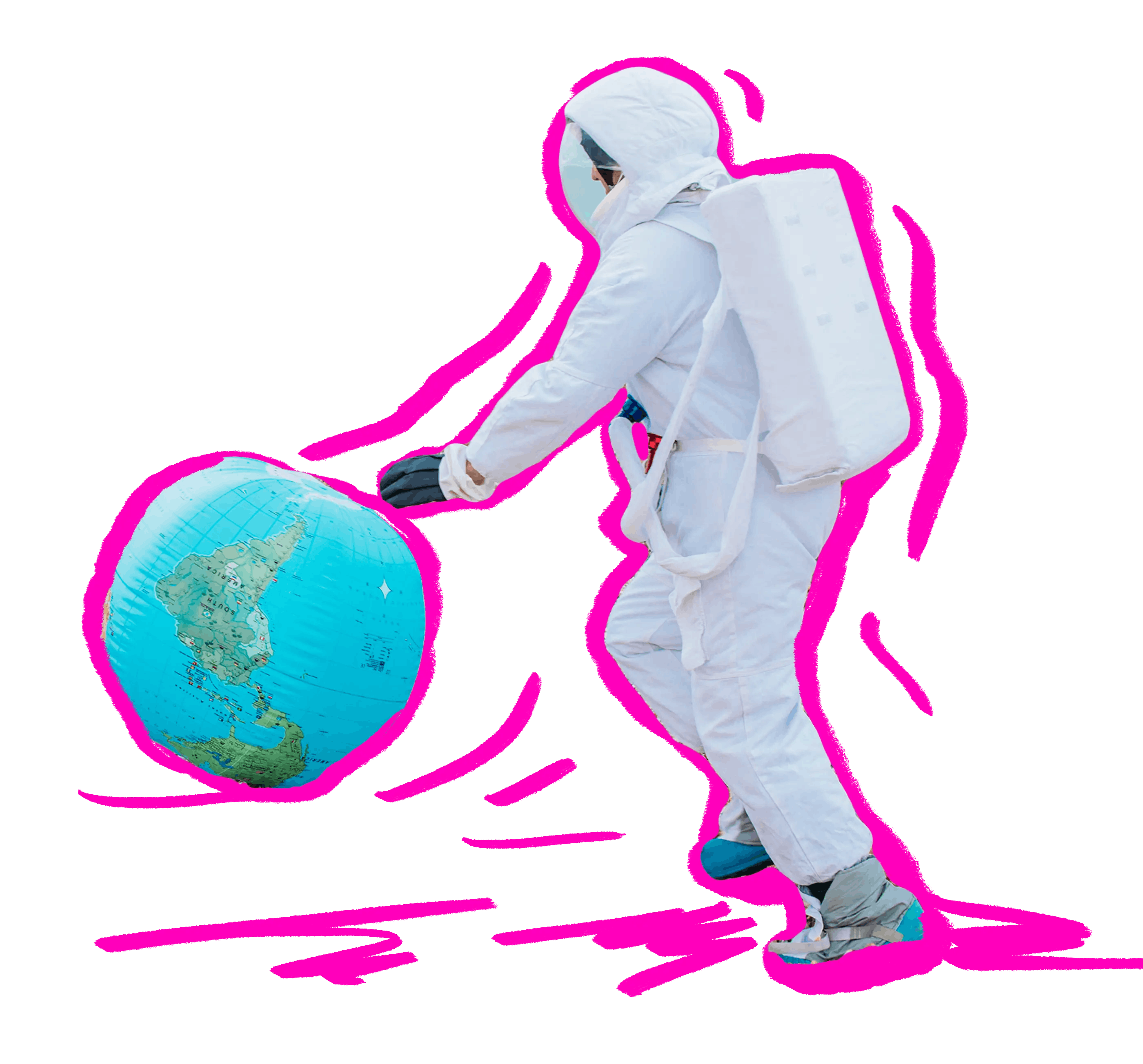 Dünyayı yuvarlayan astronot