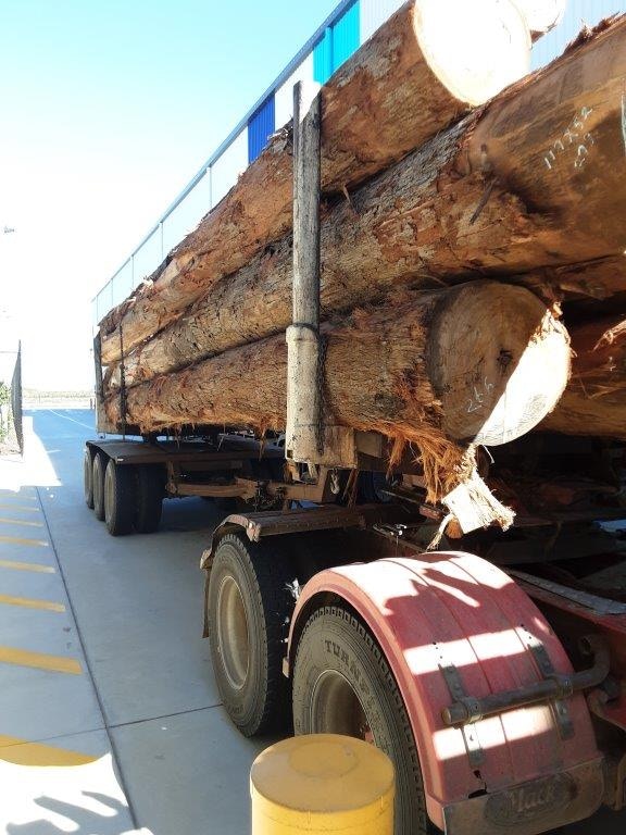 Australian Timber Logs on trailer.