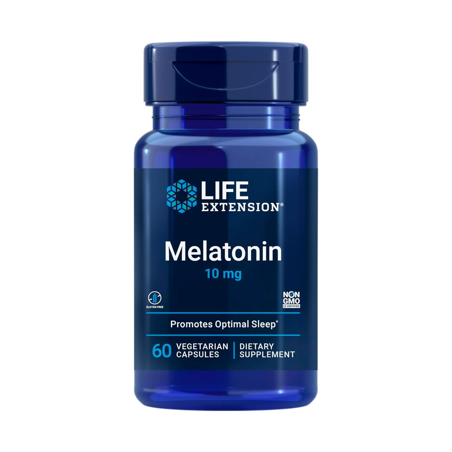 Life Extension Melatonin, 10 mg, Healthy Dose, Our Highest Available Dosage, for Sleep Support, Healthy Immune Response, Oxidative Stress Defense, Vegetarian, 60 Capsules