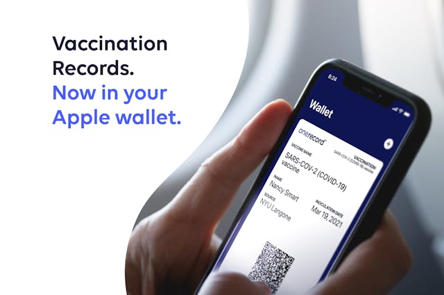 OneRecord Delivers Vaccine Wallet Pass Nationwide