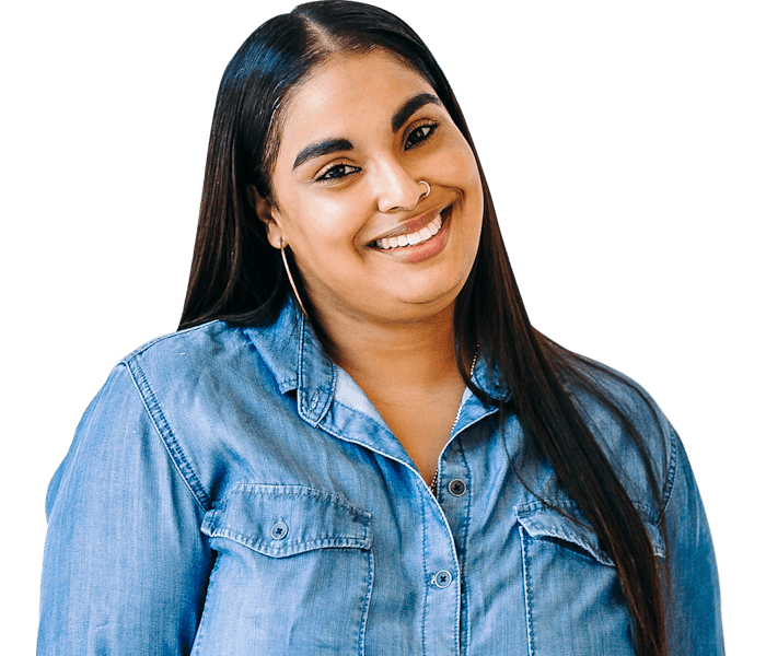 Woman looking cheerful