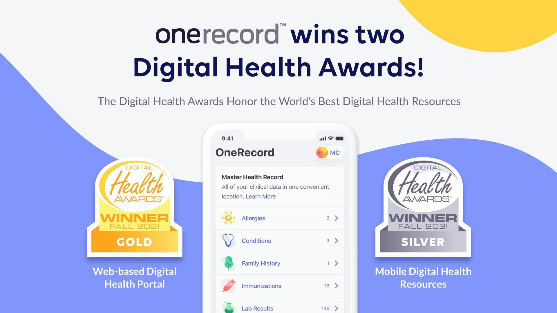 OneRecord Digital Health Awards Trophy Logos