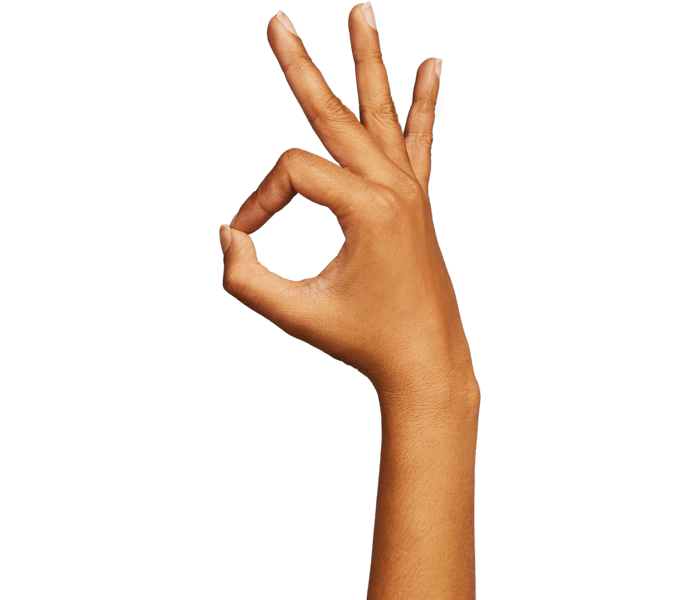 Hand giving the OK sign