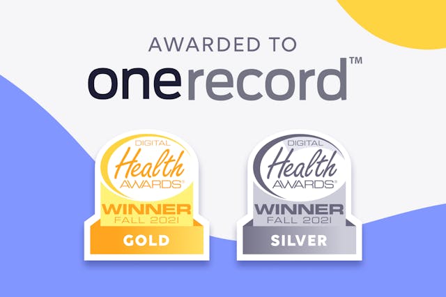 OneRecord Digital Health Awards Trophy Header