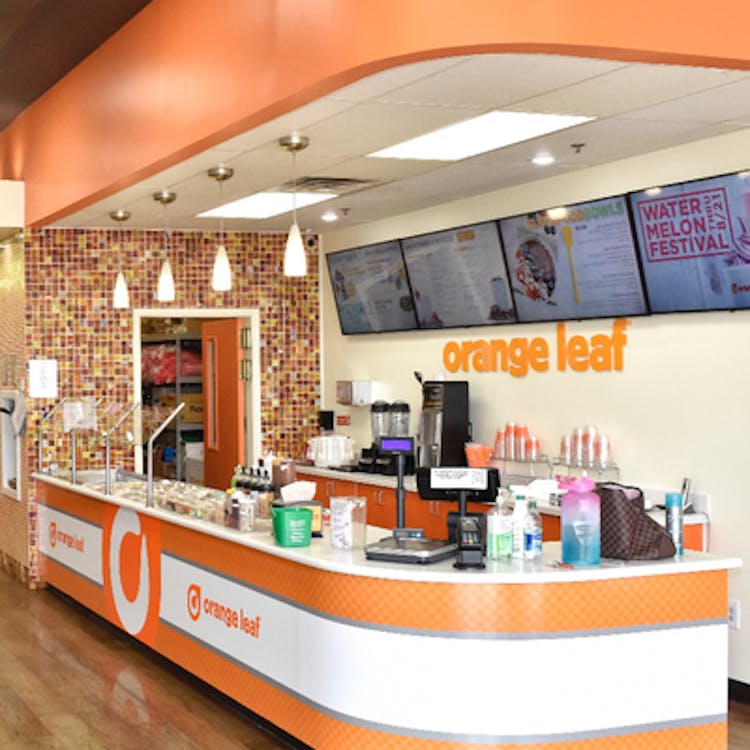 Orange Leaf, Smoothie Factory + Kitchen sign Texas deals