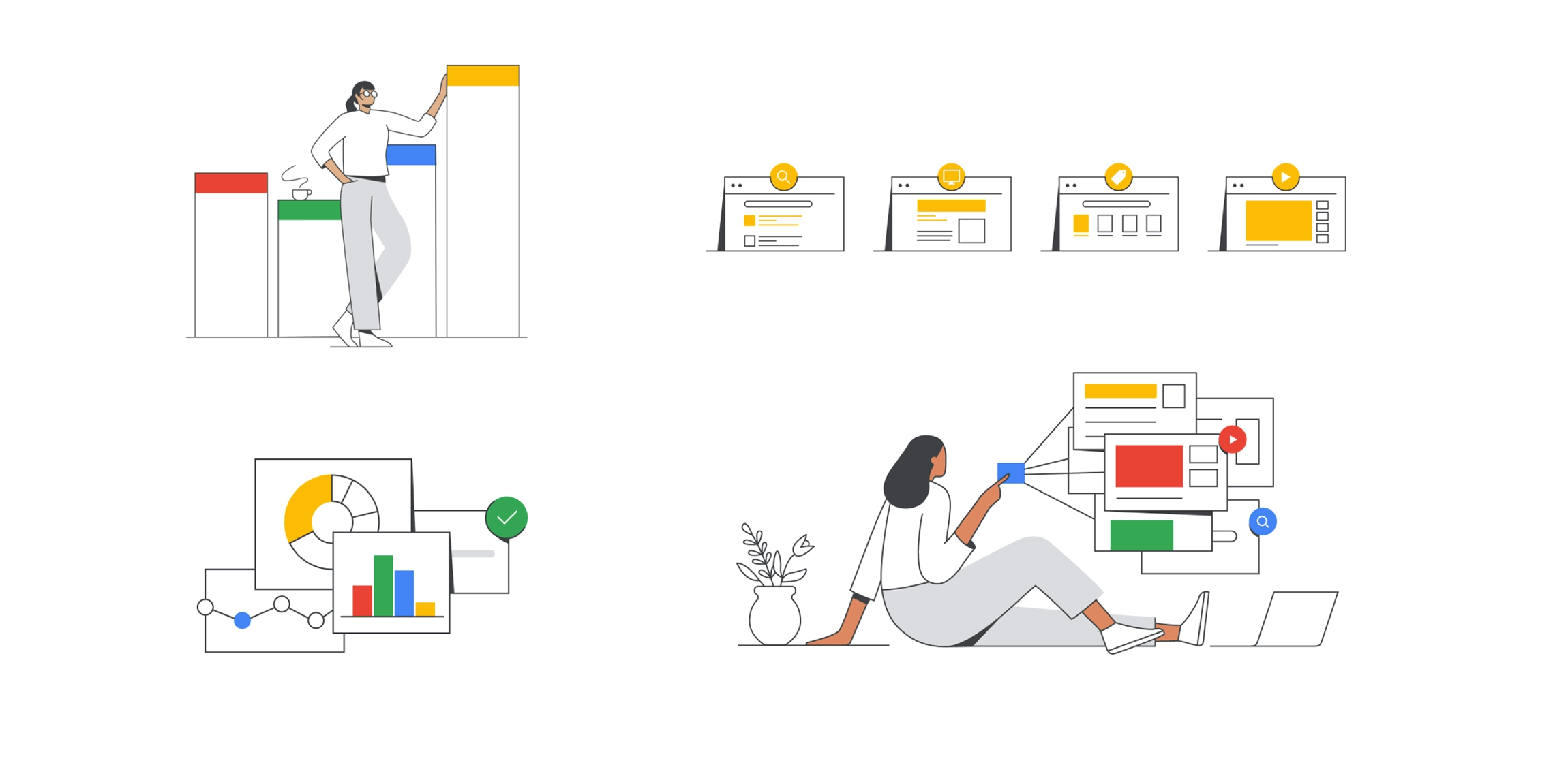 Enterprise illustrations on white