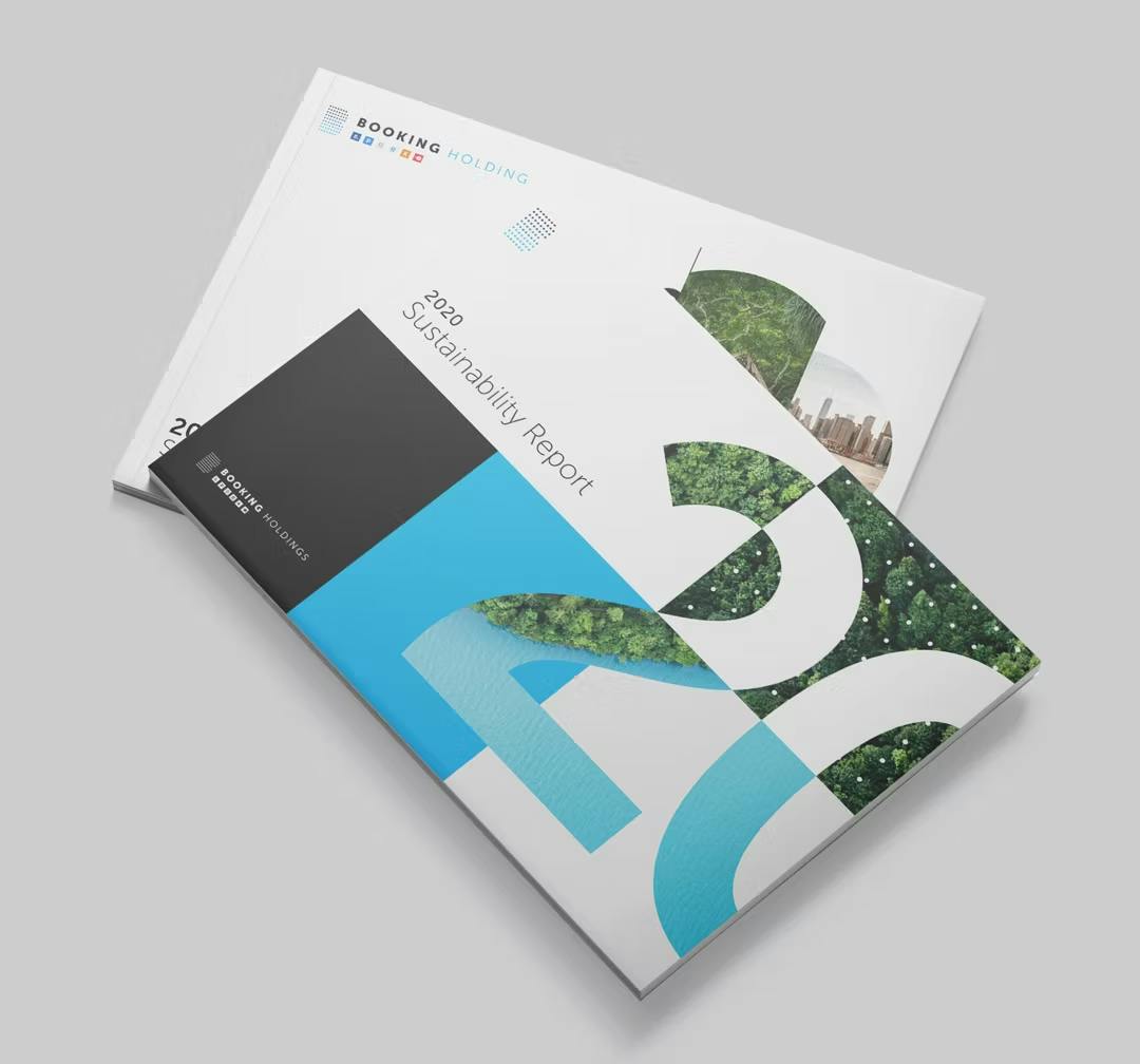 BHI sustainability report cover and layout design