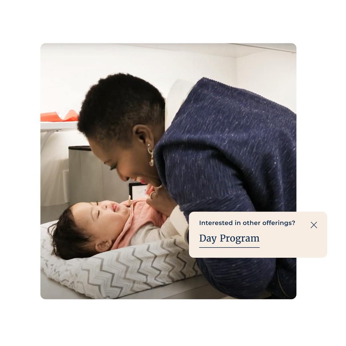 Ui element from The Motherhood Center Website