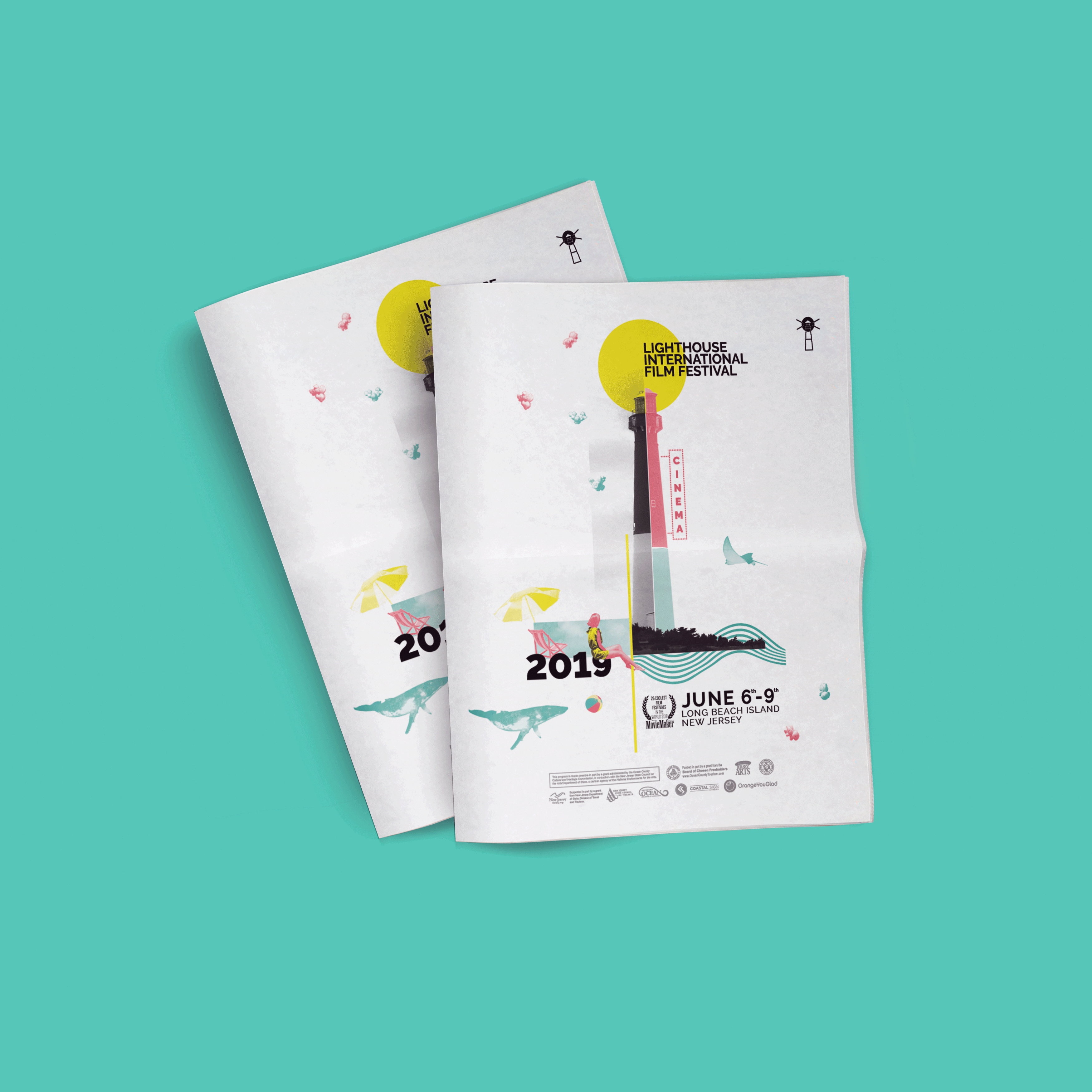 Lighthouse international film festival - program design - print design spreads