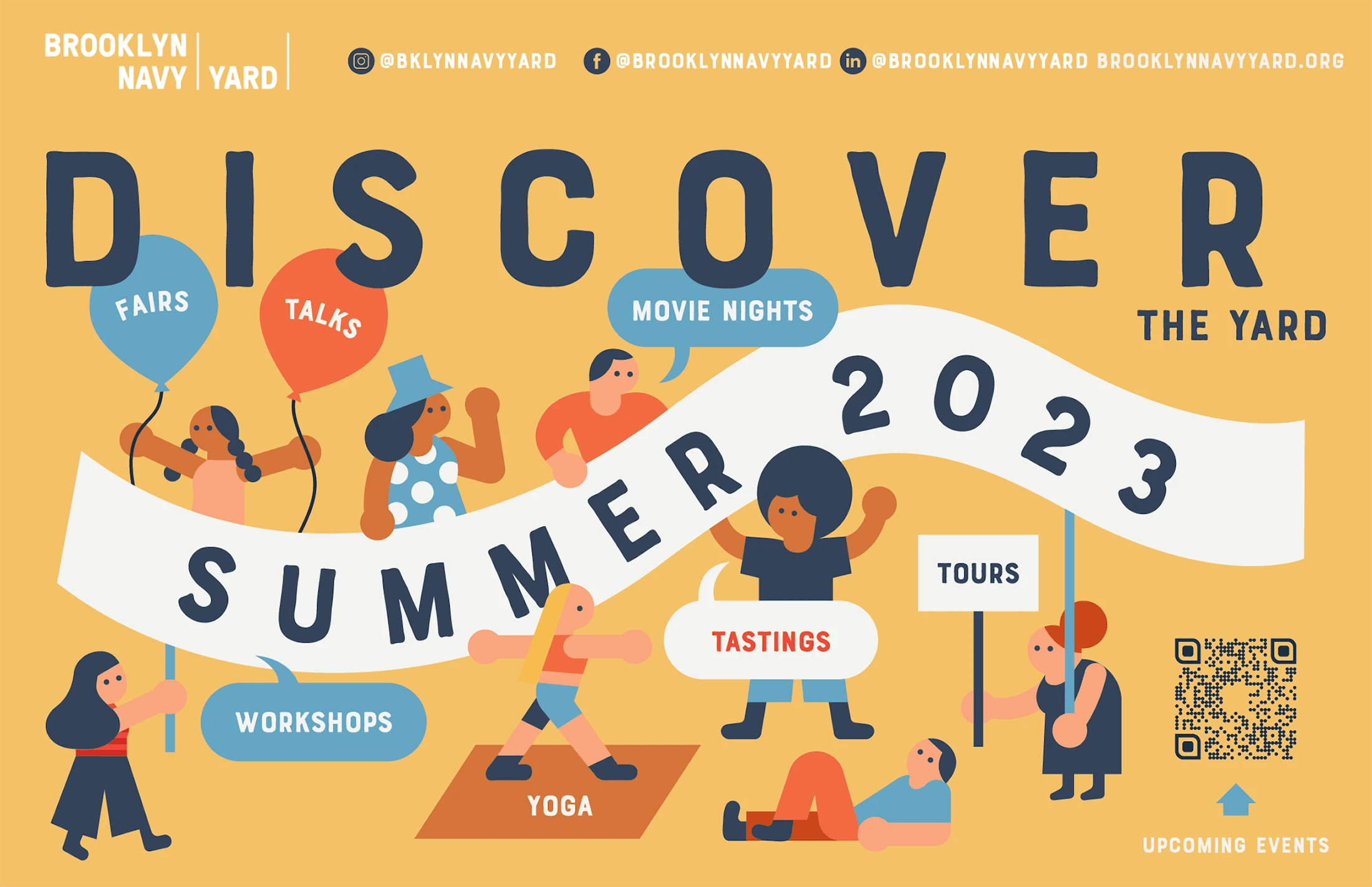 Poster for Summer 2023 events at Brooklyn Navy Yard