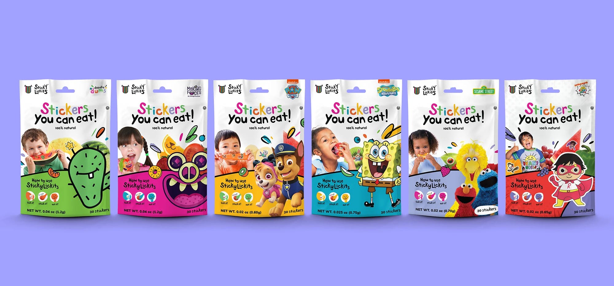 Packaging design with multiple sticker packs