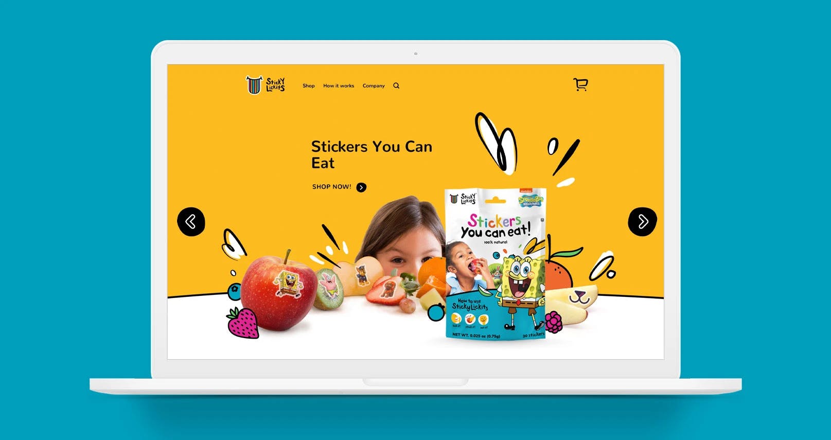 StickyLickits website homepage