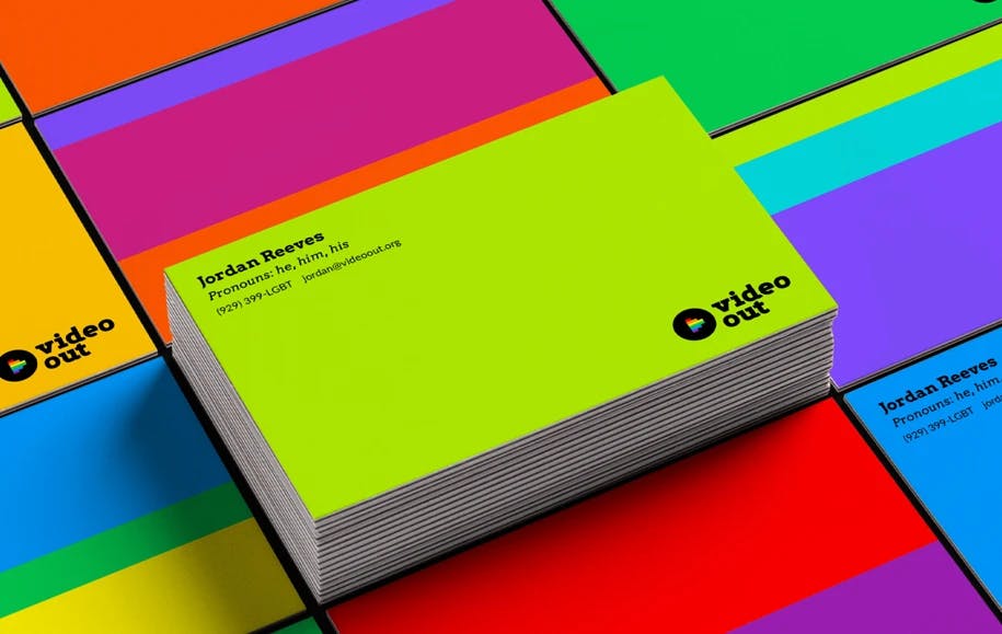 Video out branding - business cards