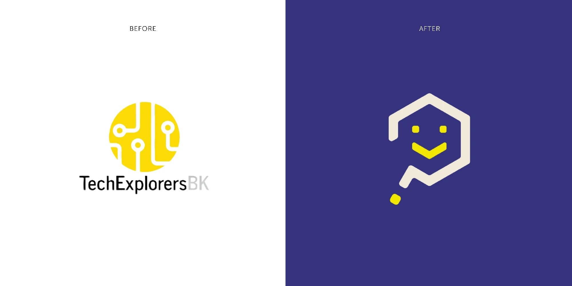Tech Explorers logo before and after