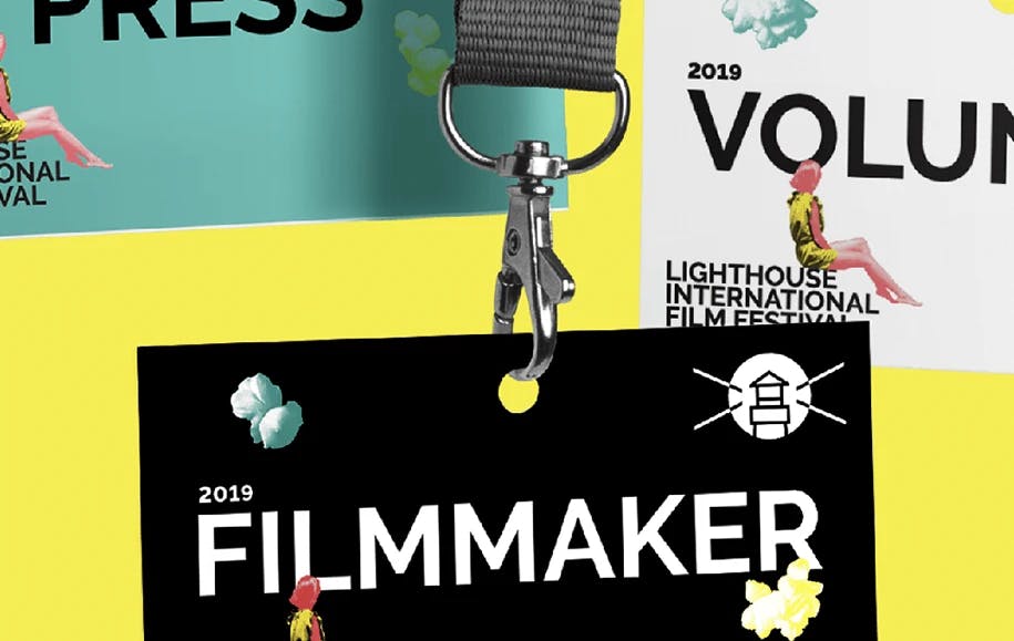 Lighthouse international film festival badges design by OrangeYouGlad
