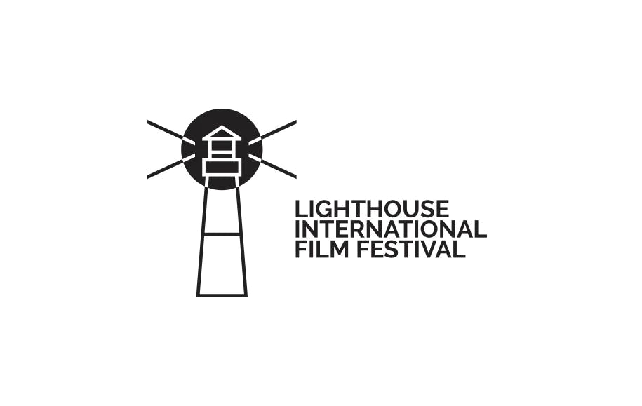 Lighthouse international film festival logo and branding by Orangeyouglad - bw logo of lighthouse