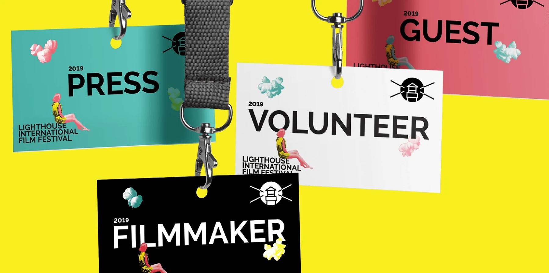 Badges for LIFF Press, Guests, Volunteers, and Filmmakers