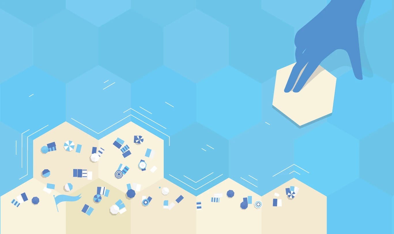 Brooklyn Strategist Illustration for Summer Camp using Hex playing tiles