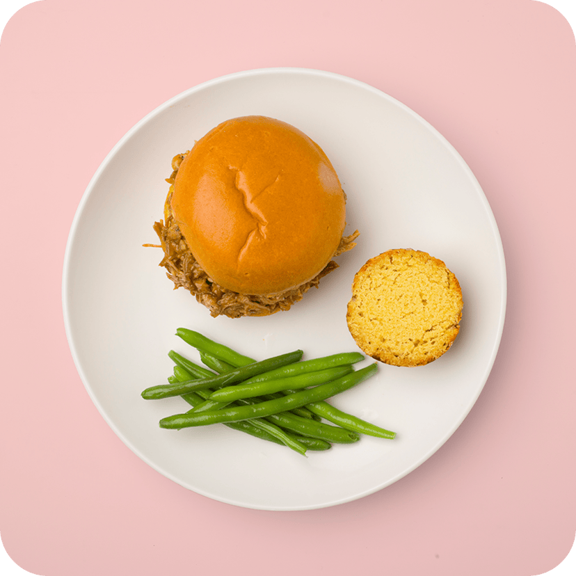 Pulled Pork, Cornbread & Green Beans