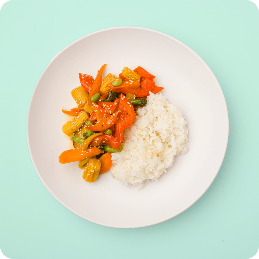 Veggie Stirfry & Rice