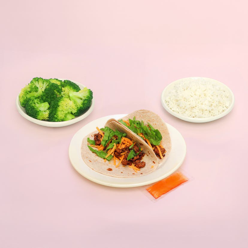 Beef Tacos & Rice with Steamed Seasonal Vegetable