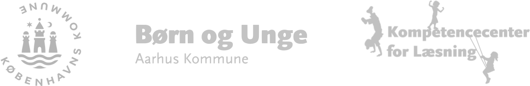 Logos for Københavns Kommune, Børn og Unge and Kompetencecenter for Læsning