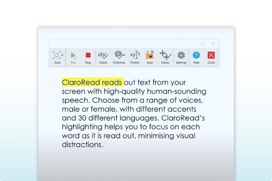 Claro Read Text-till-tal