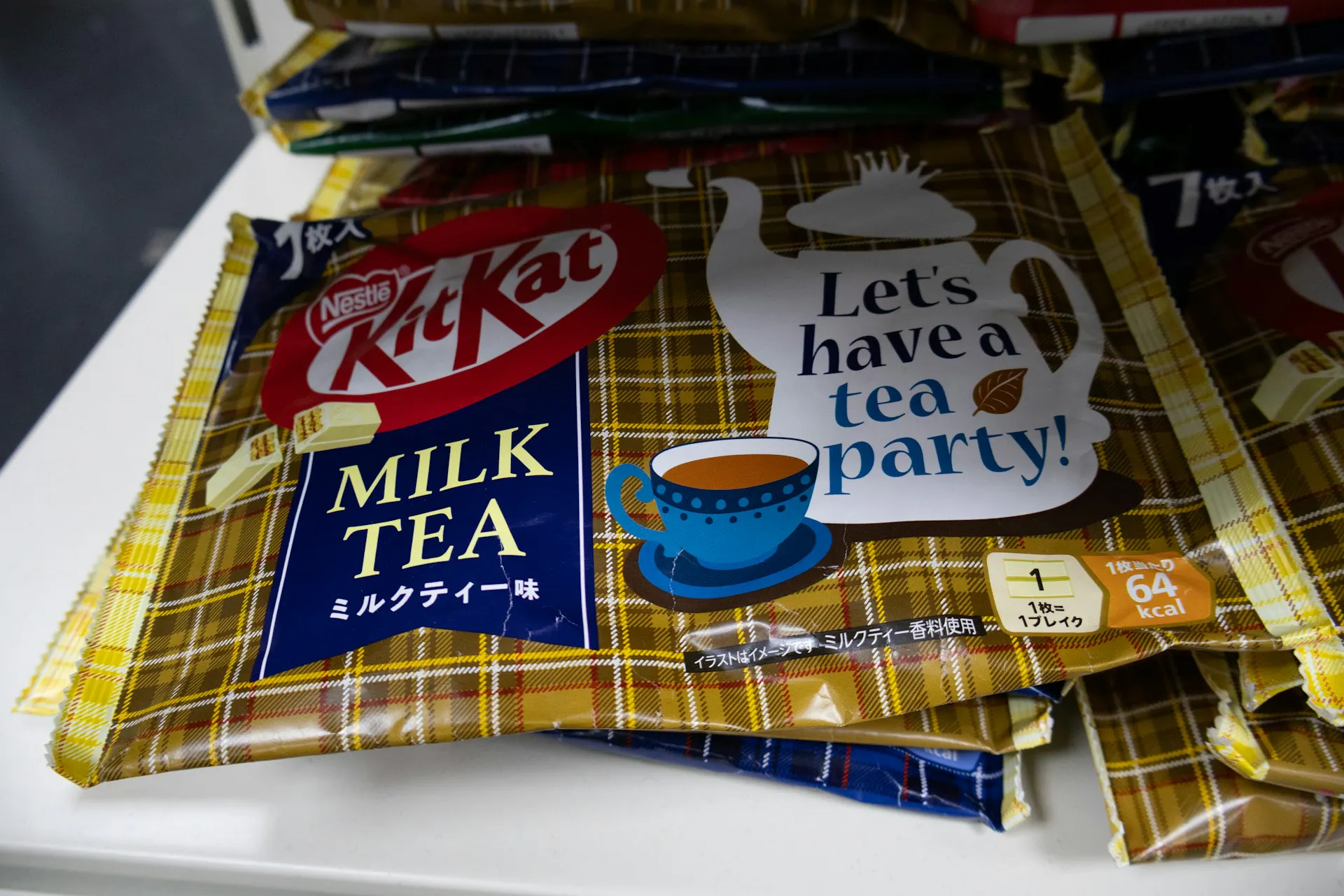 Packet of milk tea flavour KitKats