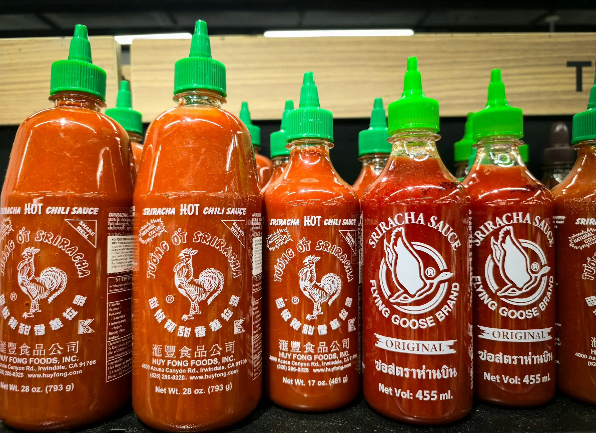 Bottles of hot sauce