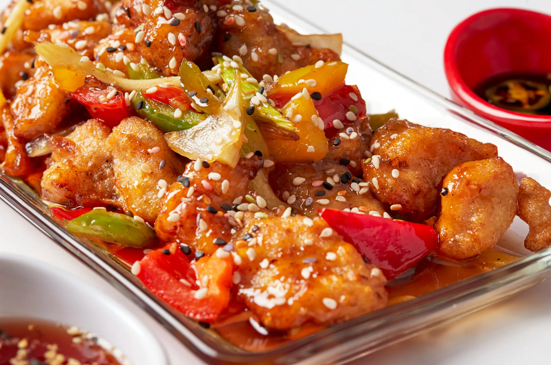 Plate of Chinese chicken dish
