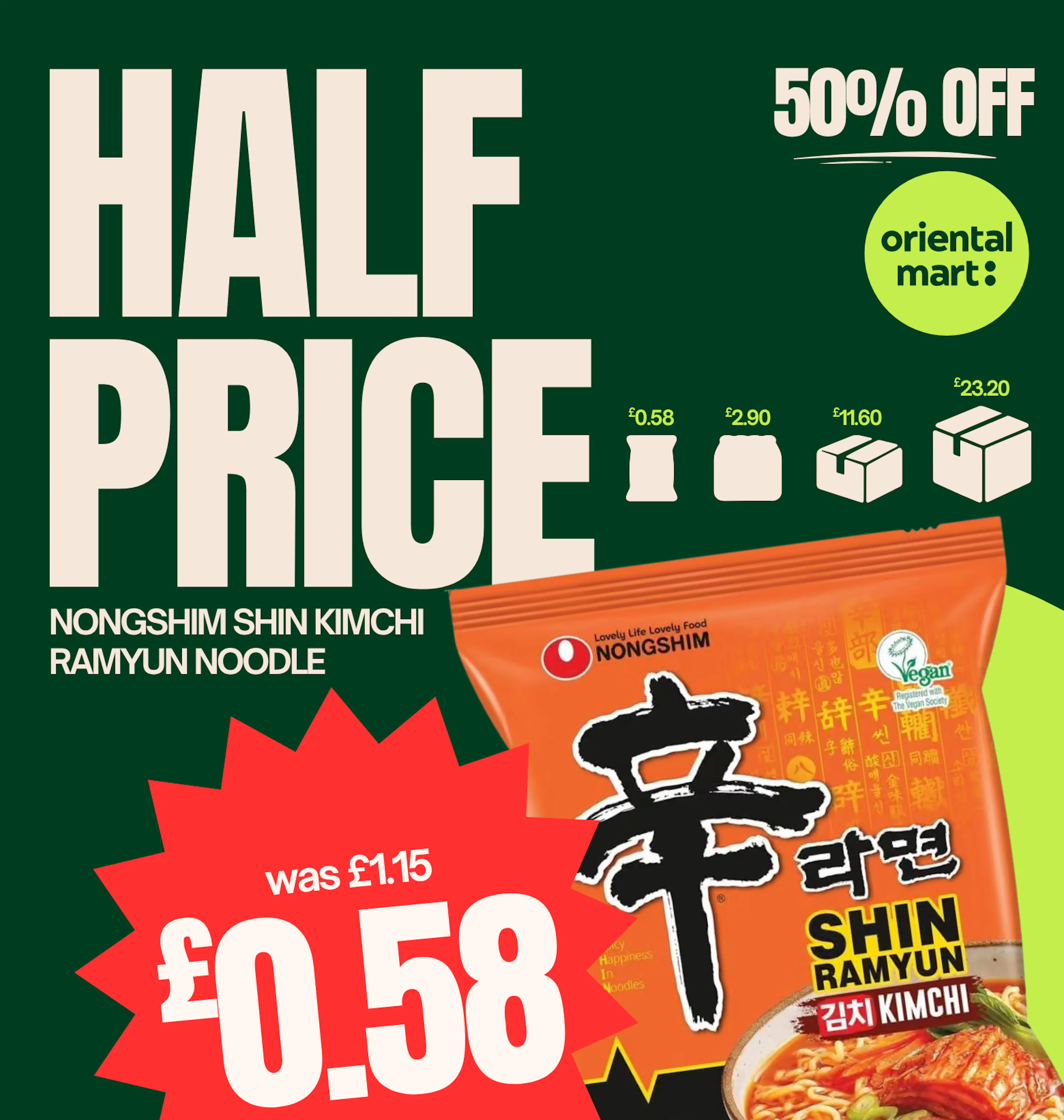 Nongshim Shin Kimchi Ramyun Noodle
