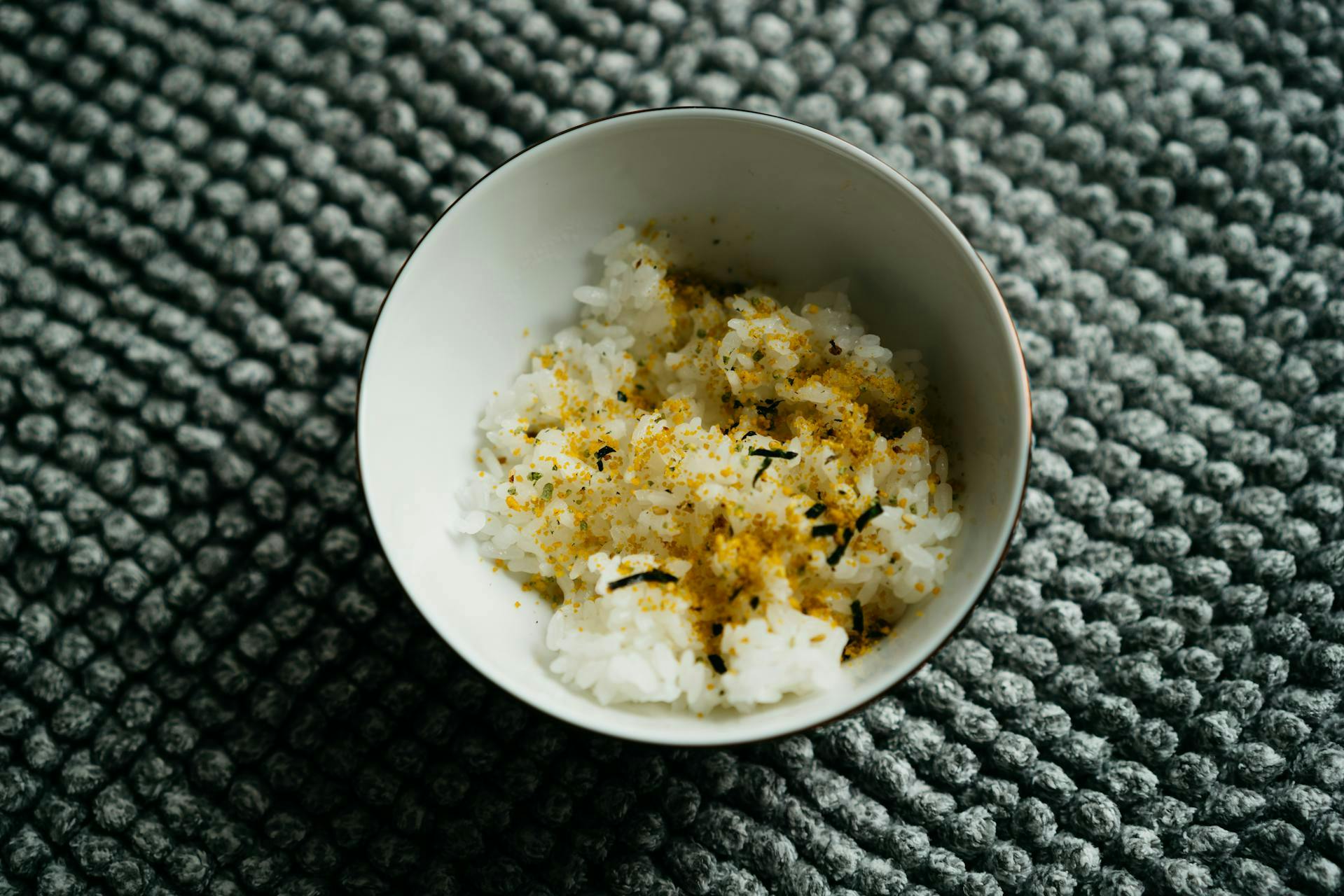 furikake seasoning over rice