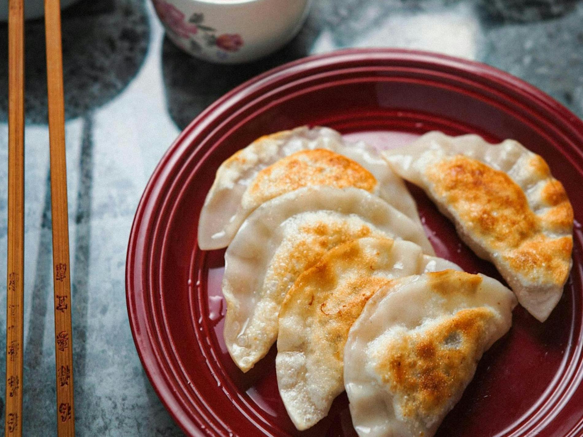 Gyoza on a plate