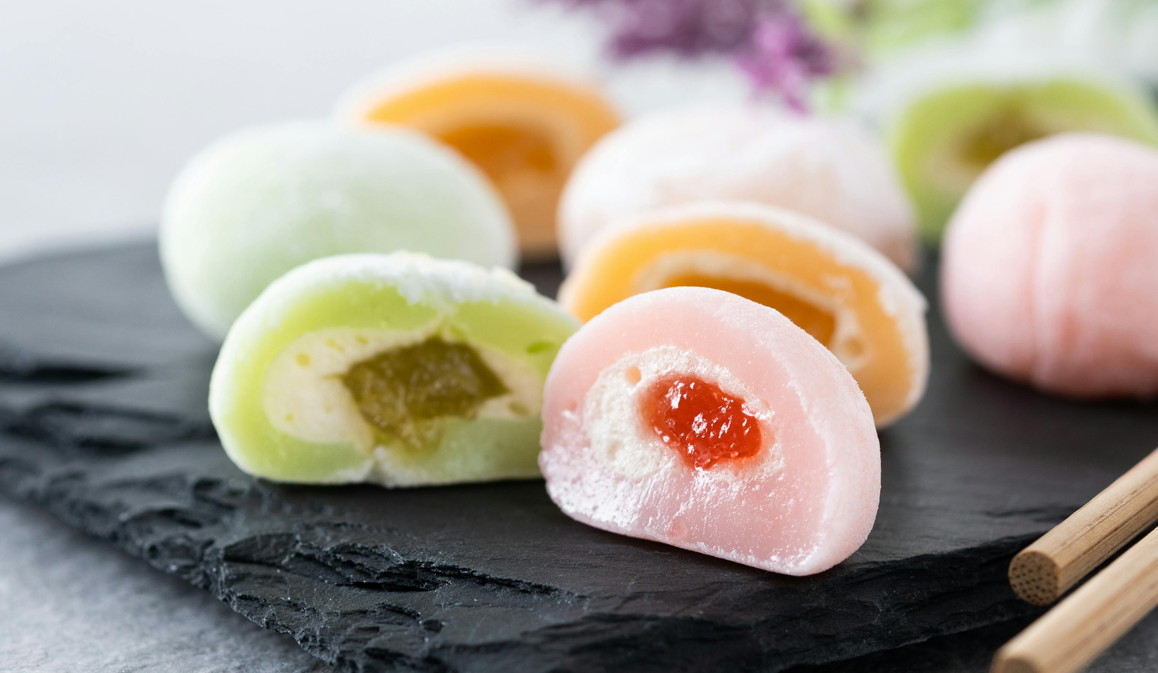 assorted flavours of mochi
