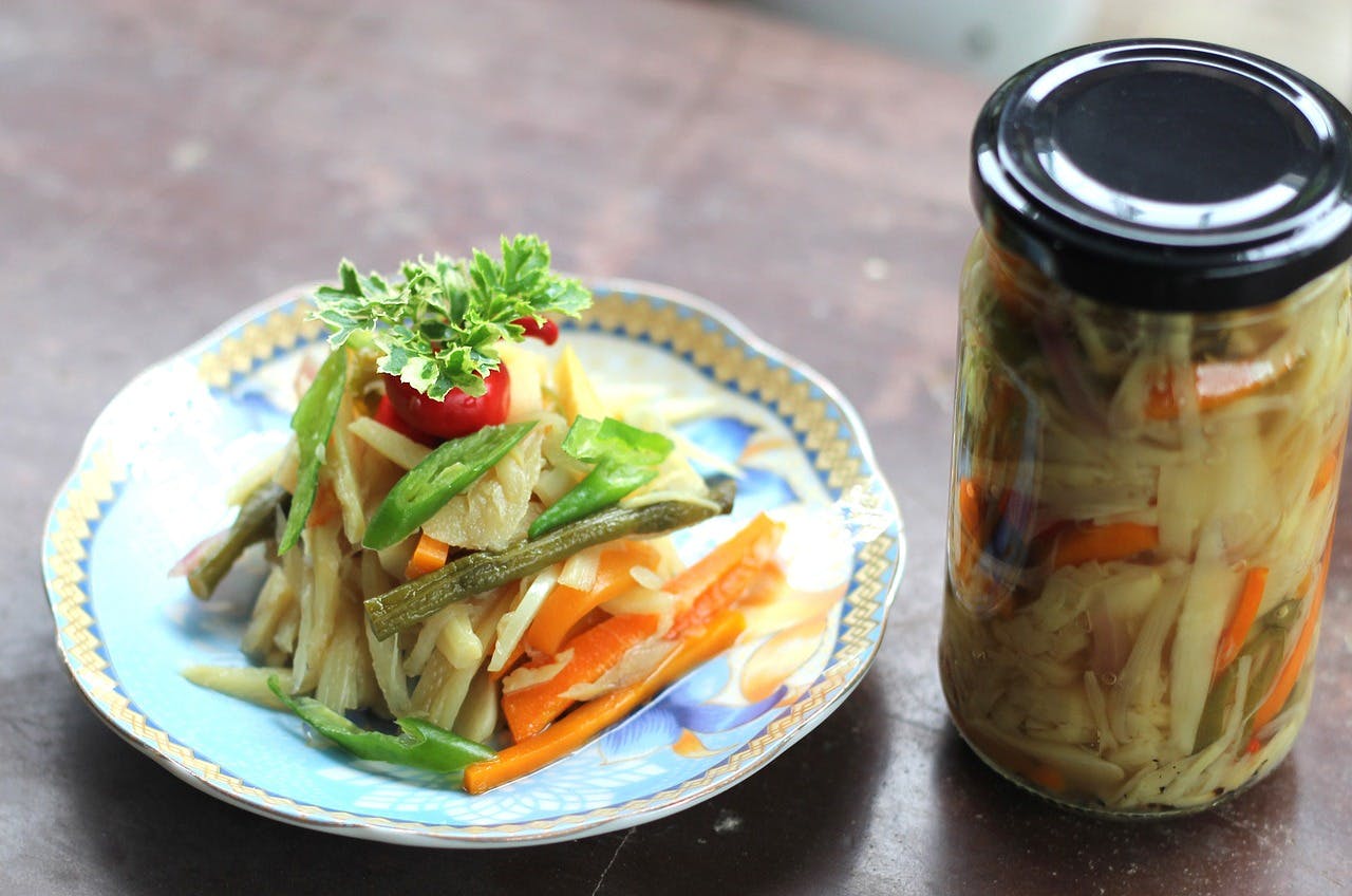 bamboo shoots and other vegetables