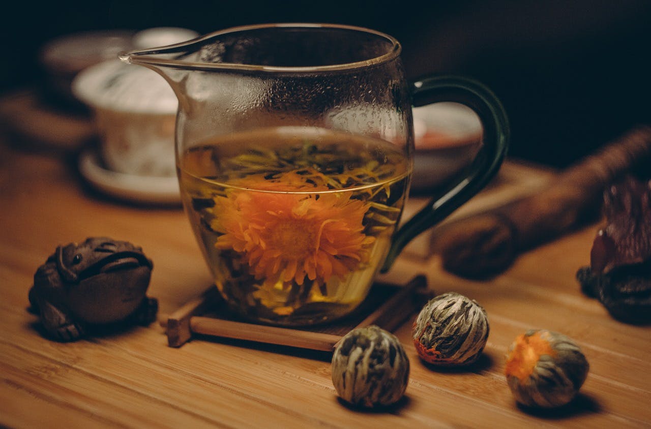 tea with orange flower