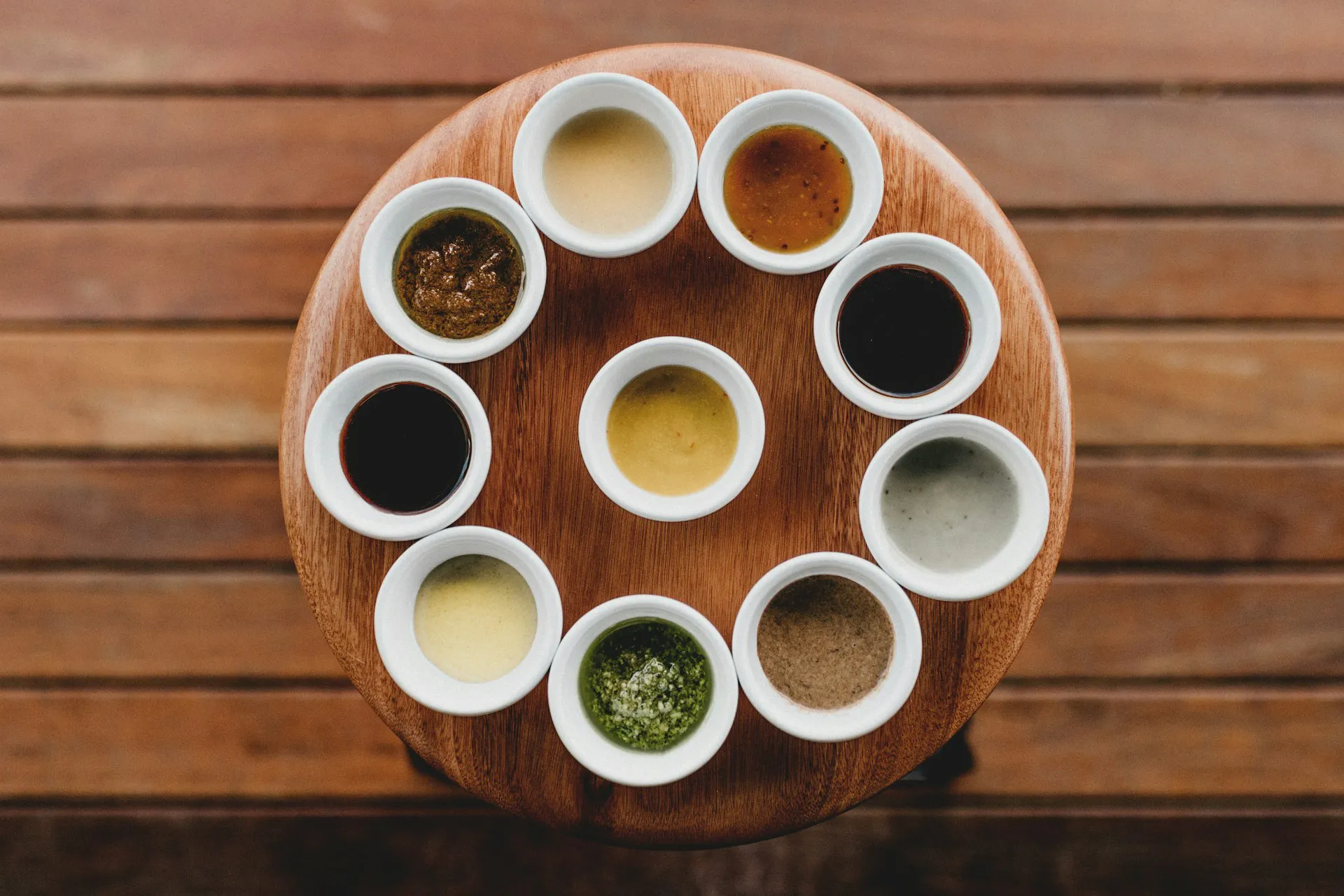Bowls of dipping sauces