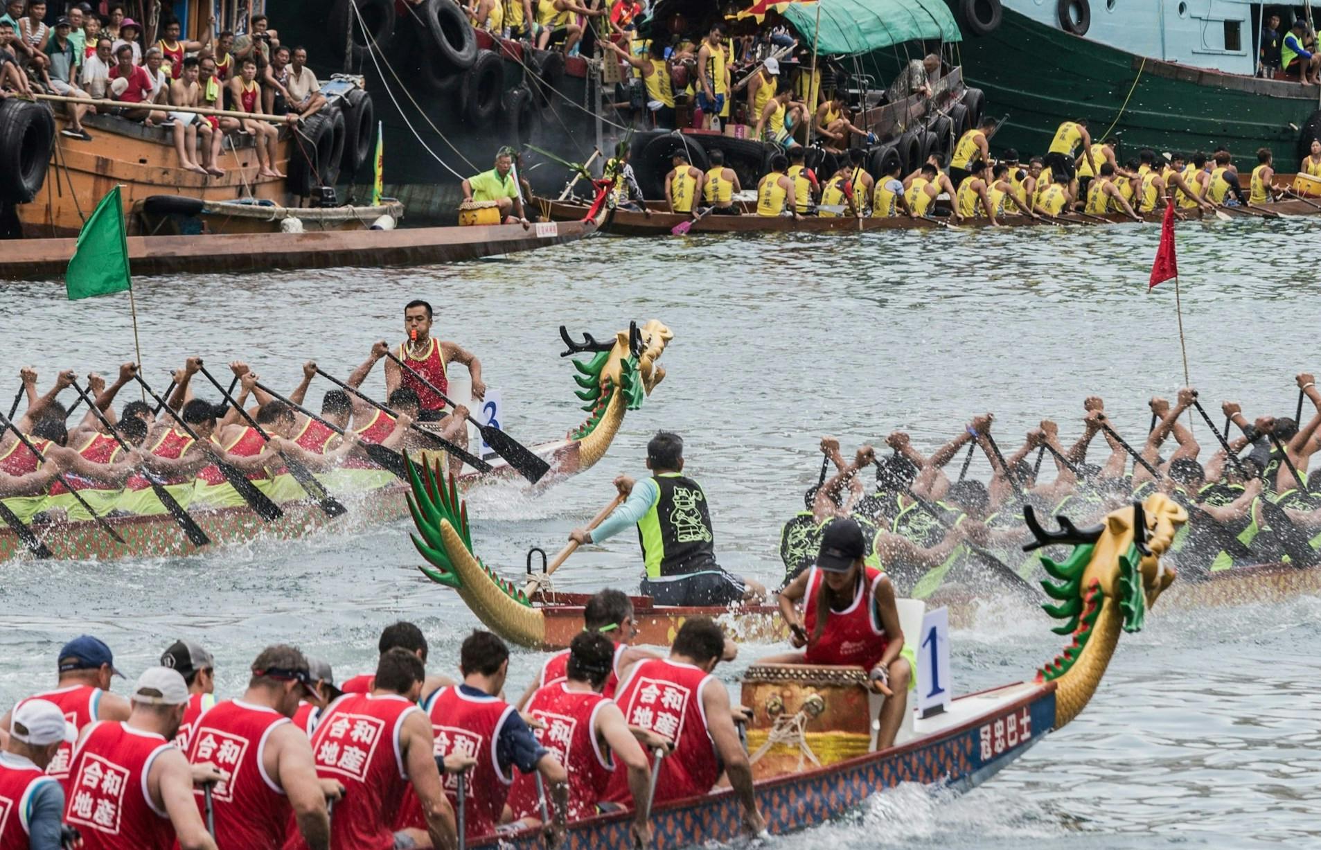 Racing during the dragon boat festival