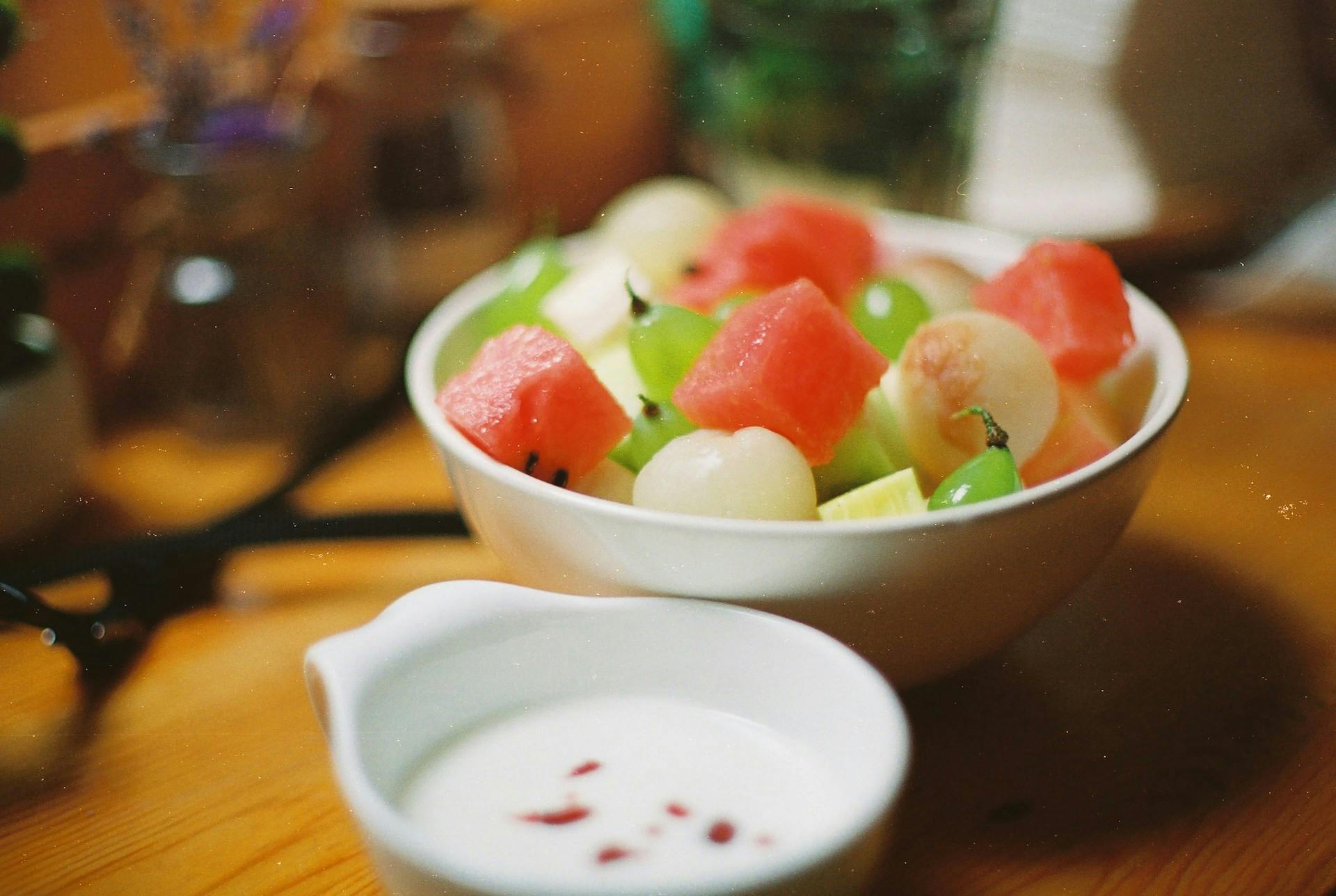 Cut fruit in a bowl