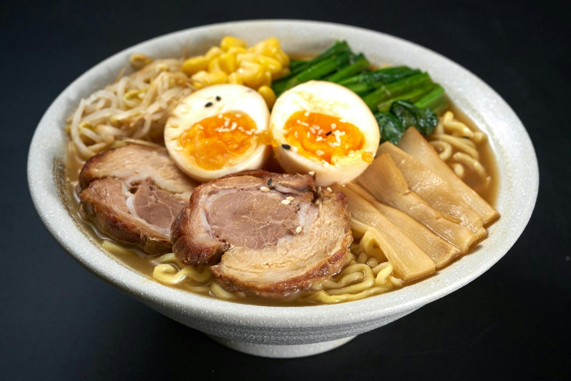 Chashu pork on ramen noodles