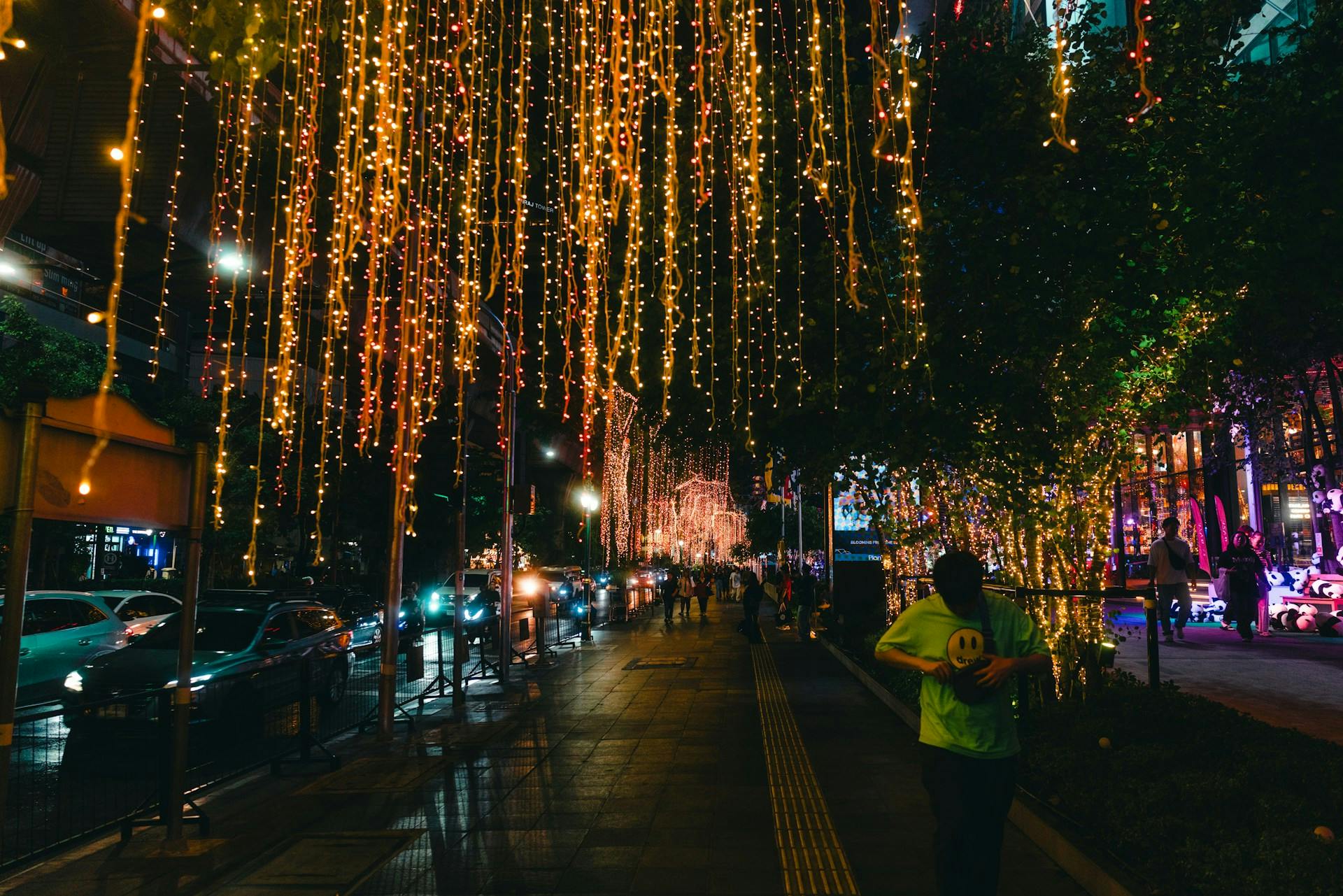 Lights on trees in Bangkok