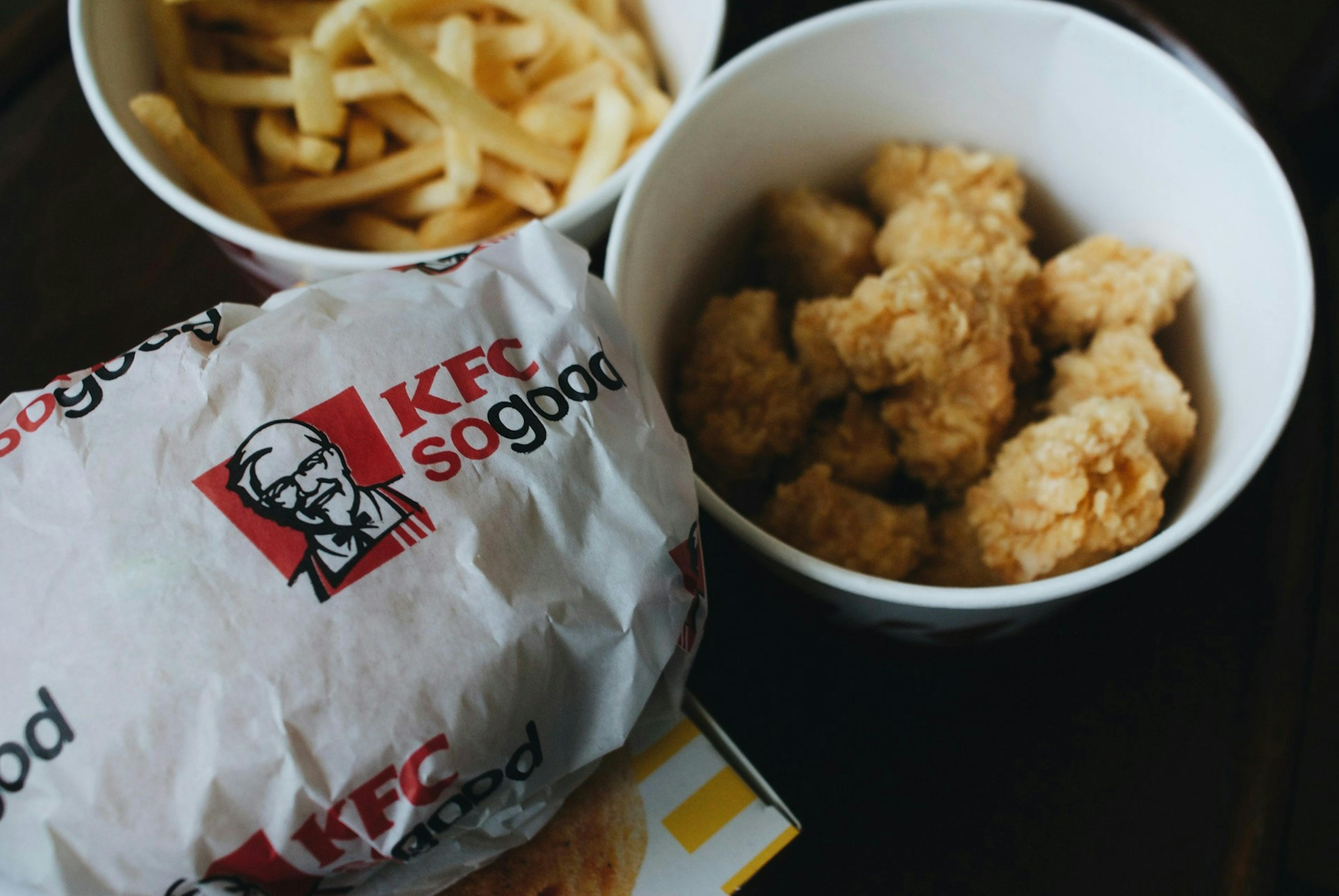 KFC chicken and chips