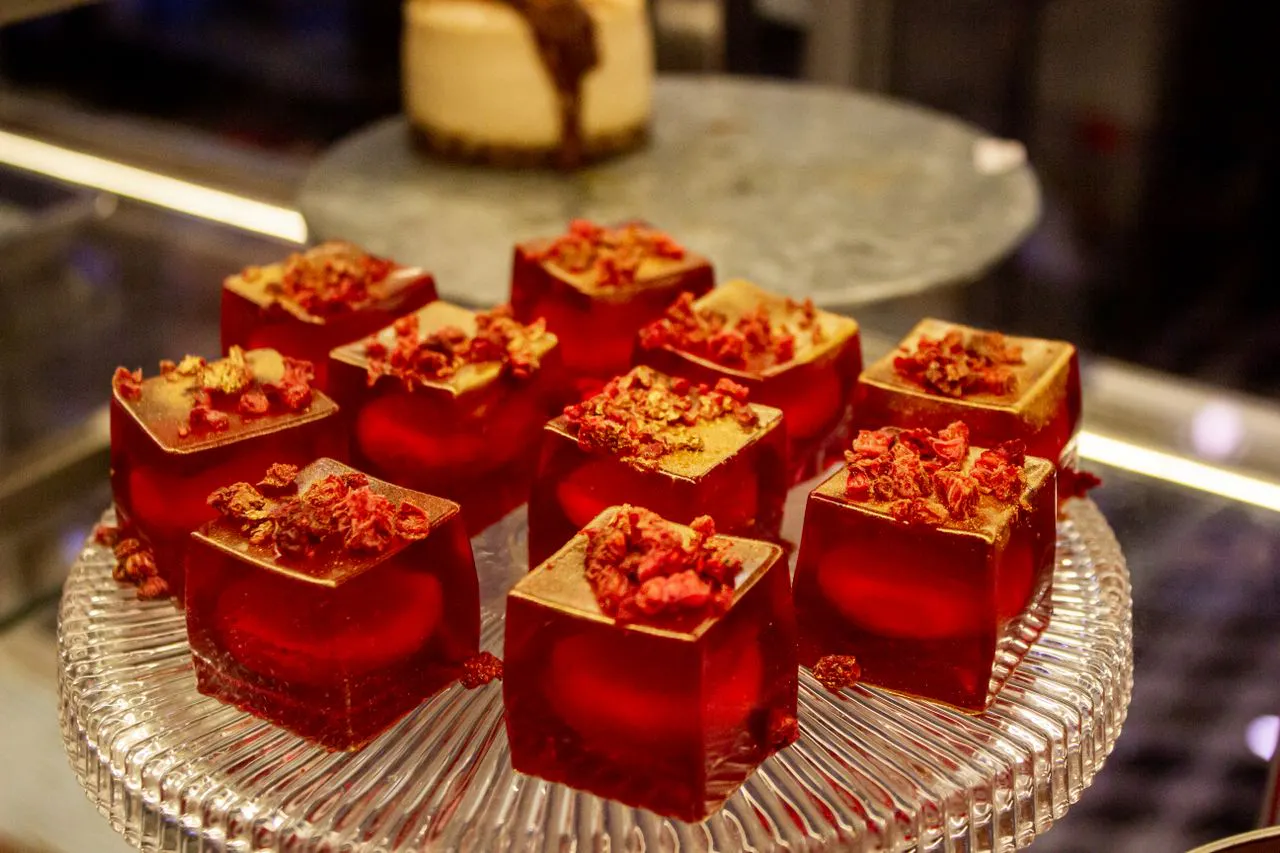 Jelly desserts made from agar agar kanten seaweed