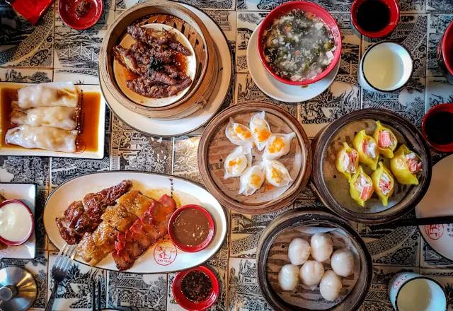 Table full of Taiwense dishes