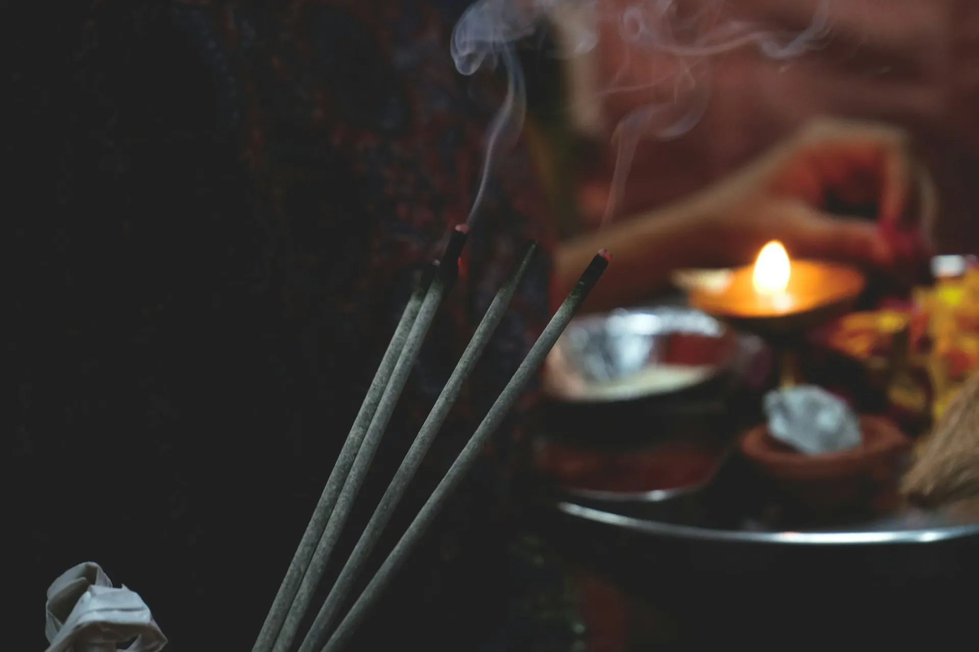 Burning incense sticks