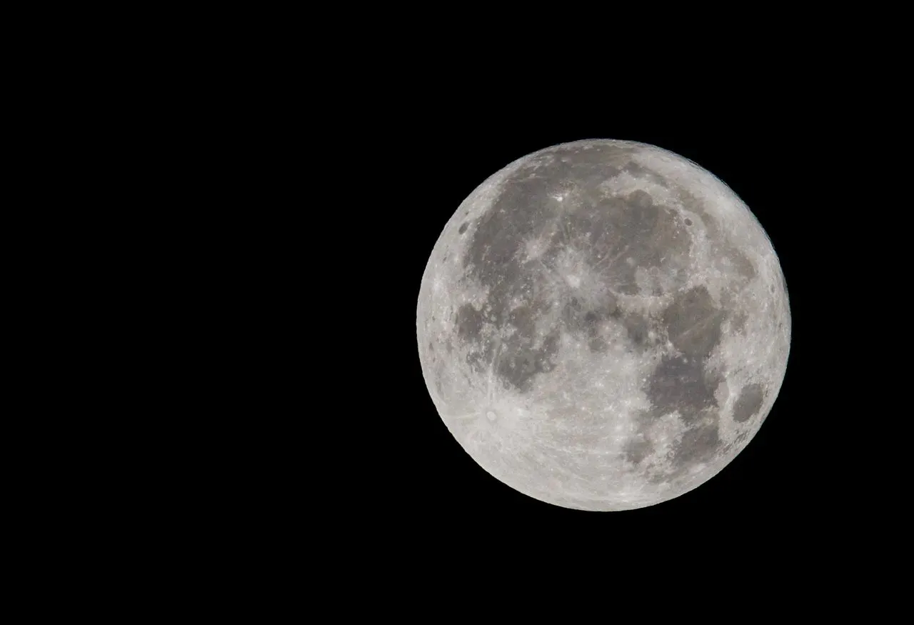 Full moon in night sky