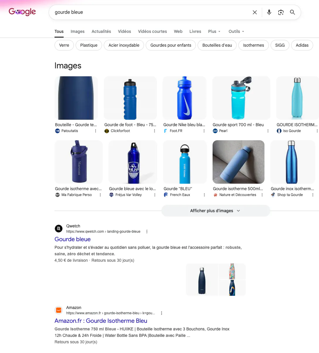Recherche produit "gourde bleue"