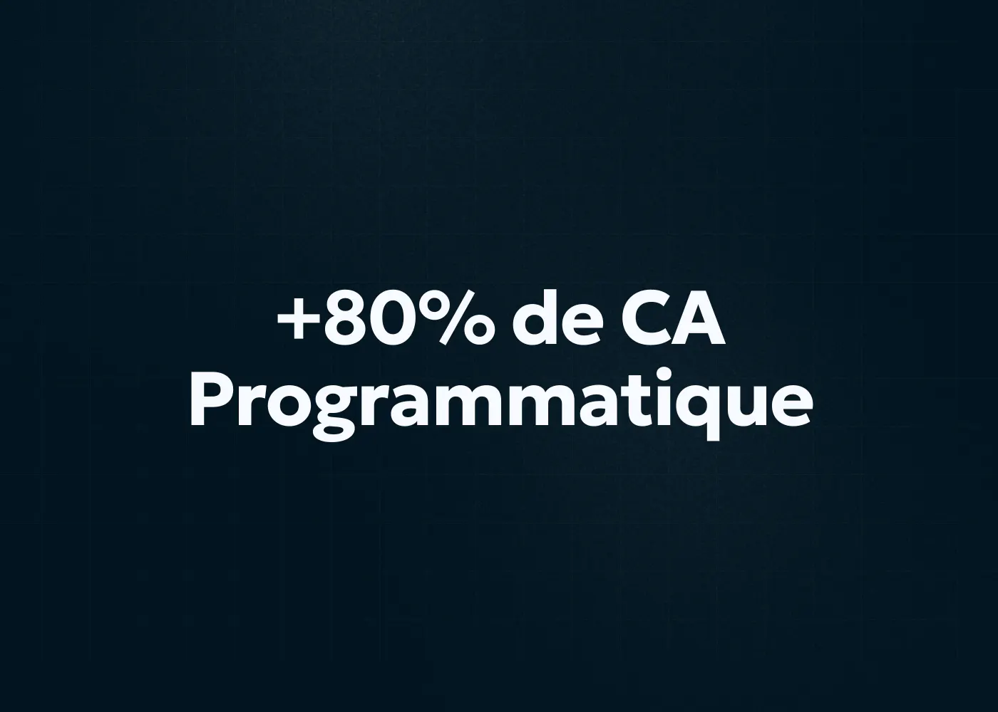 80% de CA en programmatique