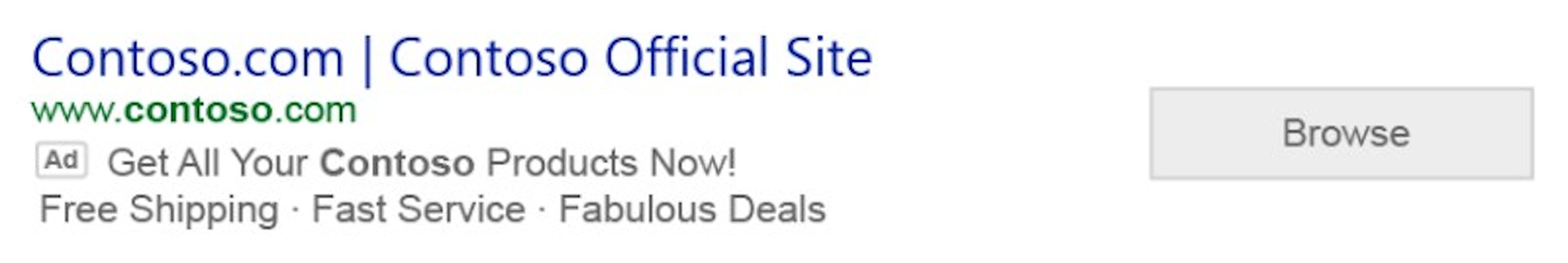 Annonce Bing call to action