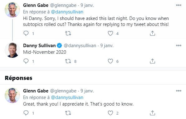 google tweet sous thématiques